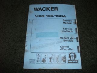 wacker vpg 155 160a service parts manual 