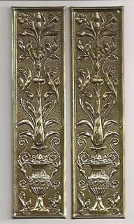 Reclaimed Solid Brass Door Finger Plates Antque finish Vintage 