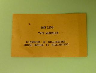 Edmund Scientific TYPE MENISCUS * 1 Lens 10mm diameter 51mm focal 