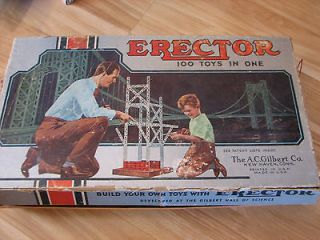 Vintage Electric Gilbert Erector Set 6 1/2 with Working Motor