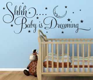   IS DREAMING CHILDREN STARS MOON WALL ART STICKER QUOTE DECAL BEDROOM