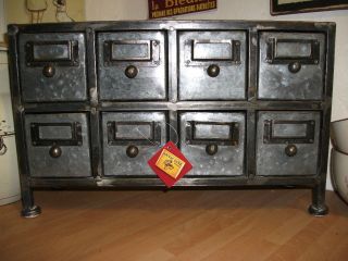 fab french loft industrial zinc flight of drawers spice cabinet