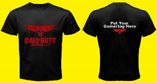   Black Ops Zombie Modern Warfare PS3 Xbox +Gamertag Tee Shirt Tshirt