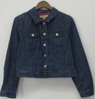 Motto Sz M Button Front Jean Jacket w/ Chest Pockets Light Wash Blue