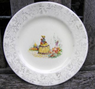 antique royal falcon ware handpainted lady flower plate from australia