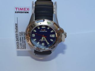 timex expedition dive style watch blue dial 