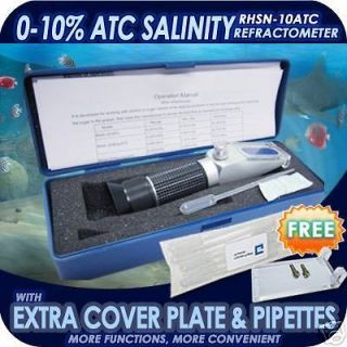   New Salinity Refractometer 0 10% ATC Salt Water Aquarium Hydrometer