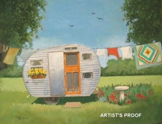 vintage travel trailer rv 57 little lil abe camper art