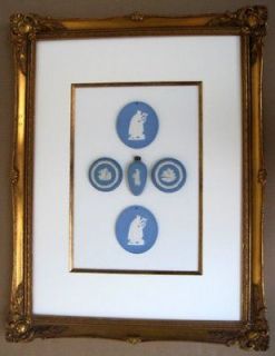 Framed Five Wedgwood Blue Jasperware Collection Plaque