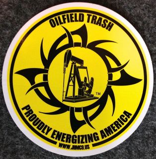Oilfield Trash Oil well & gas pump jack sticker decal gift sign drill 