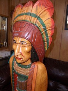 wooden indian cigar store chief cowboy statue 5 time left