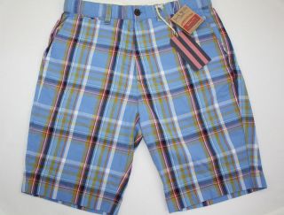 NEW JACK WILLS Mens Wheatfield Blue Checked Shorts (£69) Size M 32