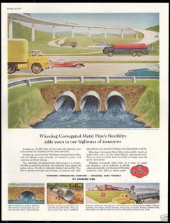 1957 wheeling steel highway corrugated metal pipe ad time left