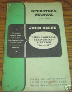 john deere steel grain hay elevator operator s manual time