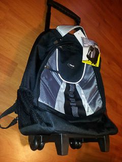 Overland Deluxe Wheeled Backpack   Black + free 4GB flash drive, NEW