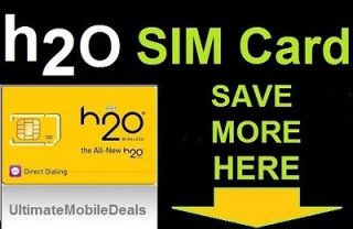 H2O WIRELESS SIM CARD   AT&T GSM NETWORK   UNLIMITED PREPAID WIRELESS 