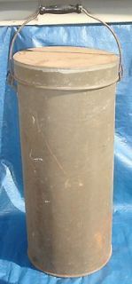 se042 antique vtg cream can pail w handle lid from