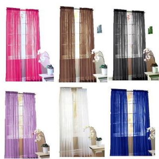 4pc new curtain solid sheer voile window panel 58 x