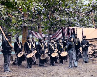 BEALETON DRUM CORPS 93rd NY INFANTRY 10x8 HAND COLOR TINTED CIVIL WAR 