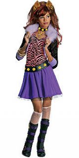 NWT Monster High Girls Size 4 6 Clawdeen Wolf Costume & Wig