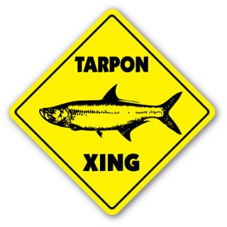 TARPON CROSSING Sign xing flats fishing boat reel fisherman lover 