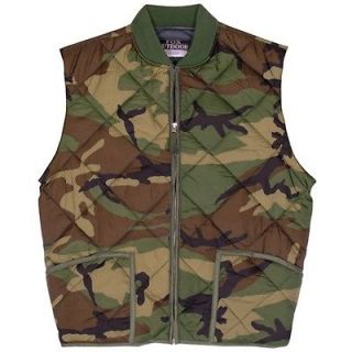 Woodland Camouflage DIAMOND QUILTED THERMAL UTILITY VEST – Polyfiber 