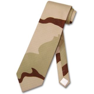 COVONA Mens Beige Army Camouflage NeckTie Military Neck Tie