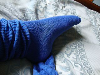 used worn 80 s electric blue slouch socks