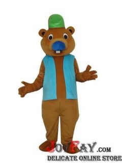 brown beaver w big tail mascot costume