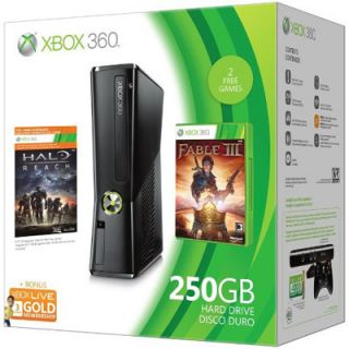 Microsoft Xbox 360 S Halo Reach and Fable 3 250 GB Matte Bl