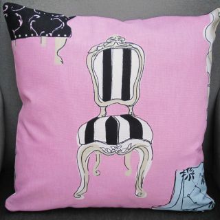 One 16 inch Cushion Cover Pink Louis XVI French Style Chair Fabric