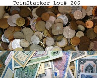 CoinStacker Lot# 206   Mixed World Foreign Coins 2 Troy Pounds 
