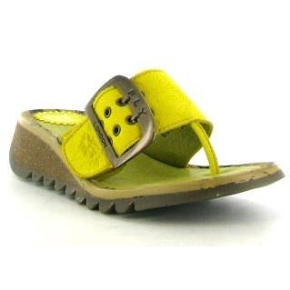 Fly London Genuine Trin Womens Wedged Sandal Yellow Sizes UK 4   8