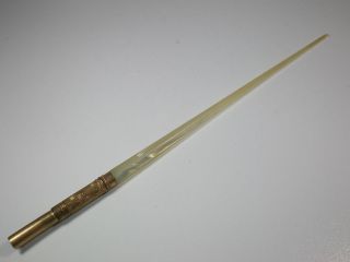 antique mother of pear l handled writing pen 5 3 8  25 00 