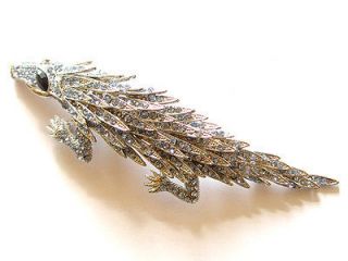   Blue Crystal Rhinestone Crocodile Fashion Costume Jewelry Pin Brooch
