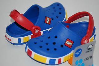 NEW NWT CROCS CROCBAND KIDS LEGO CLOGS 6/7 toddler SEA BLUE shoe CLOGS