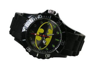   Hero Batman Logo Fashion Boy Man Metal Black Silicone Watch Wrist TX