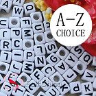 White Square Alphabet Letter Acrylic Plastic 7mm Beads A Z 37C9129