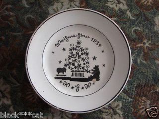 Antique RARE German Christmas Plate by G S Zell, Georg Schmider 1934