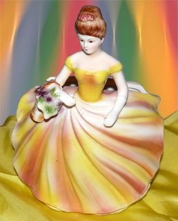 Vintage PARMA AAI Girl Woman Yellow Dress Planter Headvase