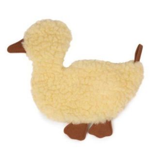 Zanies Barnyard Flats Plush Berber Dog Toy Squeaker Yellow Duck 12 