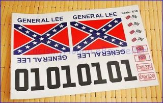 GENERAL LEE DUKE OF HAZZARD 1/10 Scale Decals Stickers Cut Kit RC Car 