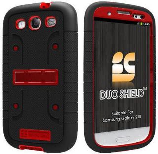 NEW RED BLACK DUO SHIELD SKIN CASE SCREEN SAVER STAND FOR SAMSUNG 
