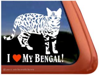 LOVE MY BENGAL ~ Bengal Cat Kitty Kitten Window Decal Sticker