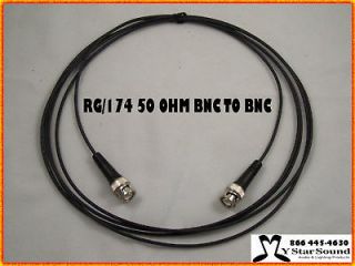 bnc rg 174 signal jumper cable 50 ohm 2 foot