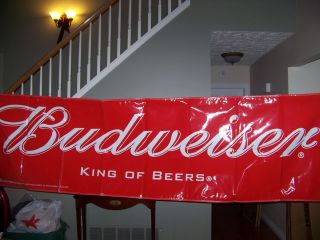Budweiser Beer Banner Sign New Never Displayed 10 Feet Long Bud
