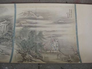   Chinese Scroll Painting on Paper Landscape 30 Feet Long SIGNED