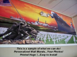 Personalized Wall Murals Your Photos 4 ft H x 15 ft L