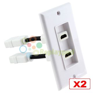 HDMI Dual Port Wall Plate Outlet Cover for HDTV 1080p