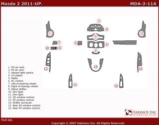 Mazda 2 11 Brushed Aluminum Dash Kit Trim Parts Interior Accessories 